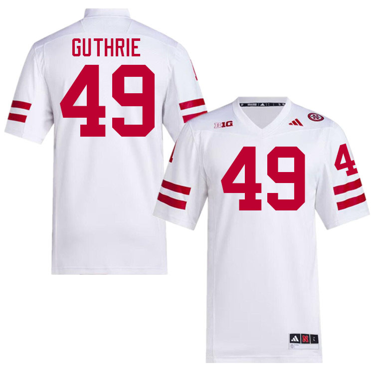 Men #49 Rex Guthrie Nebraska Cornhuskers College Football Jerseys Stitched Sale-White